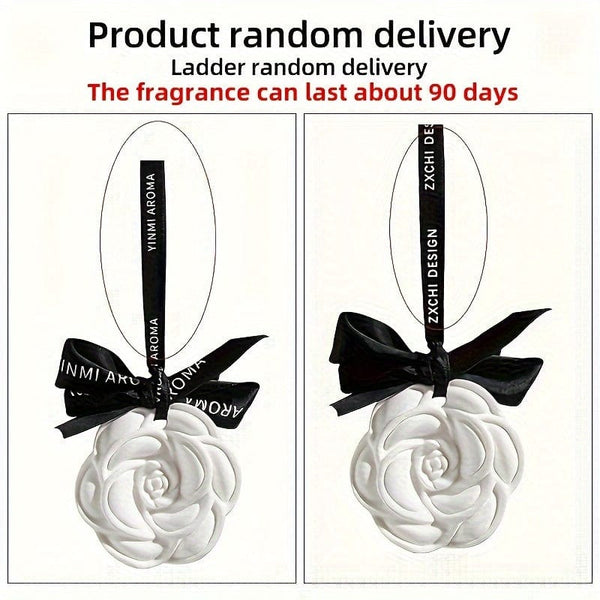 Planet Gates Camellia-Gardenia Fragrance 1pc Gypsum Camellia Design Fragrance Tablet Car Air Freshener - Car Rearview Mirror Hanging Aromatherapy Tablet - Car Air Freshener For Men And Women