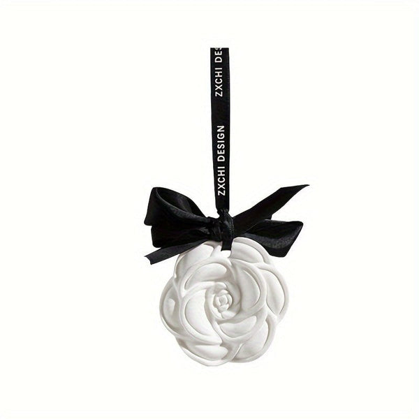 Planet Gates Camellia-Gardenia Fragrance 1pc Gypsum Camellia Design Fragrance Tablet Car Air Freshener - Car Rearview Mirror Hanging Aromatherapy Tablet - Car Air Freshener For Men And Women