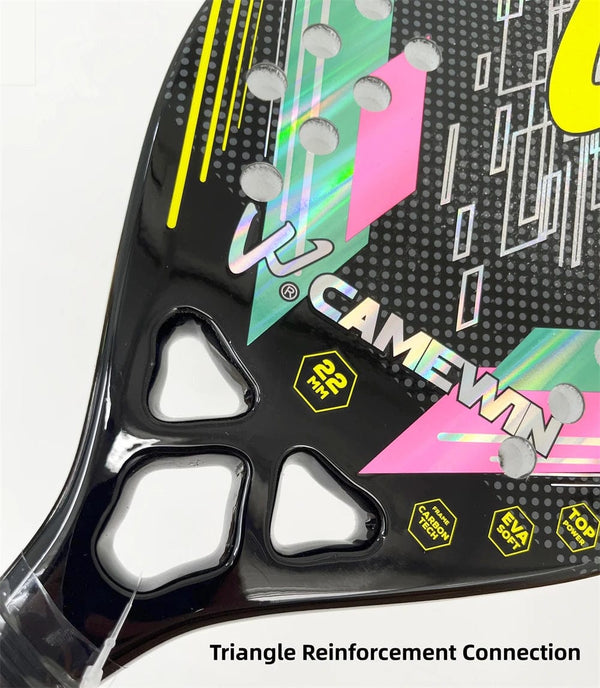 Planet Gates Camewin Beach Tennis Racket 3K Full Carbon Fiber Rough Surface Outdoor Sports Ball Racket For Men Women Adult Senior Player