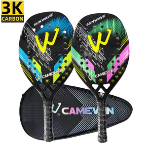 Planet Gates Camewin Beach Tennis Racket 3K Full Carbon Fiber Rough Surface Outdoor Sports Ball Racket For Men Women Adult Senior Player