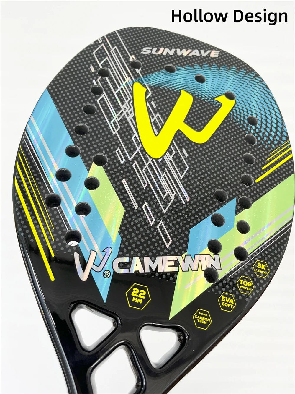 Planet Gates Camewin Beach Tennis Racket 3K Full Carbon Fiber Rough Surface Outdoor Sports Ball Racket For Men Women Adult Senior Player