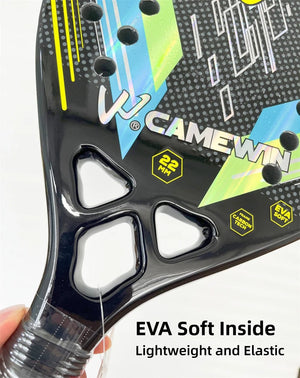 Planet Gates Camewin Beach Tennis Racket 3K Full Carbon Fiber Rough Surface Outdoor Sports Ball Racket For Men Women Adult Senior Player