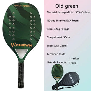 Planet Gates Camewin Beach Tennis Racket Full Carbon Fiber Rough Surface Outdoor Sports Ball Racket For Men Women Adult Senior Player Hot