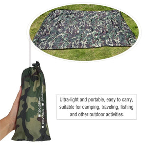 Planet Gates Camouflage Outdoor Camping Survival Sun Tent Shelter Tarp Portable Lightweight Rainproof Mat RainTent Tarp Shelter