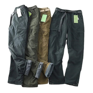 Planet Gates Camping Hunting Equipment Trousers Germany Windproof Waterproof Plush Soft Shell Pants Outdoor Men's Straight Multi Bag Overalls