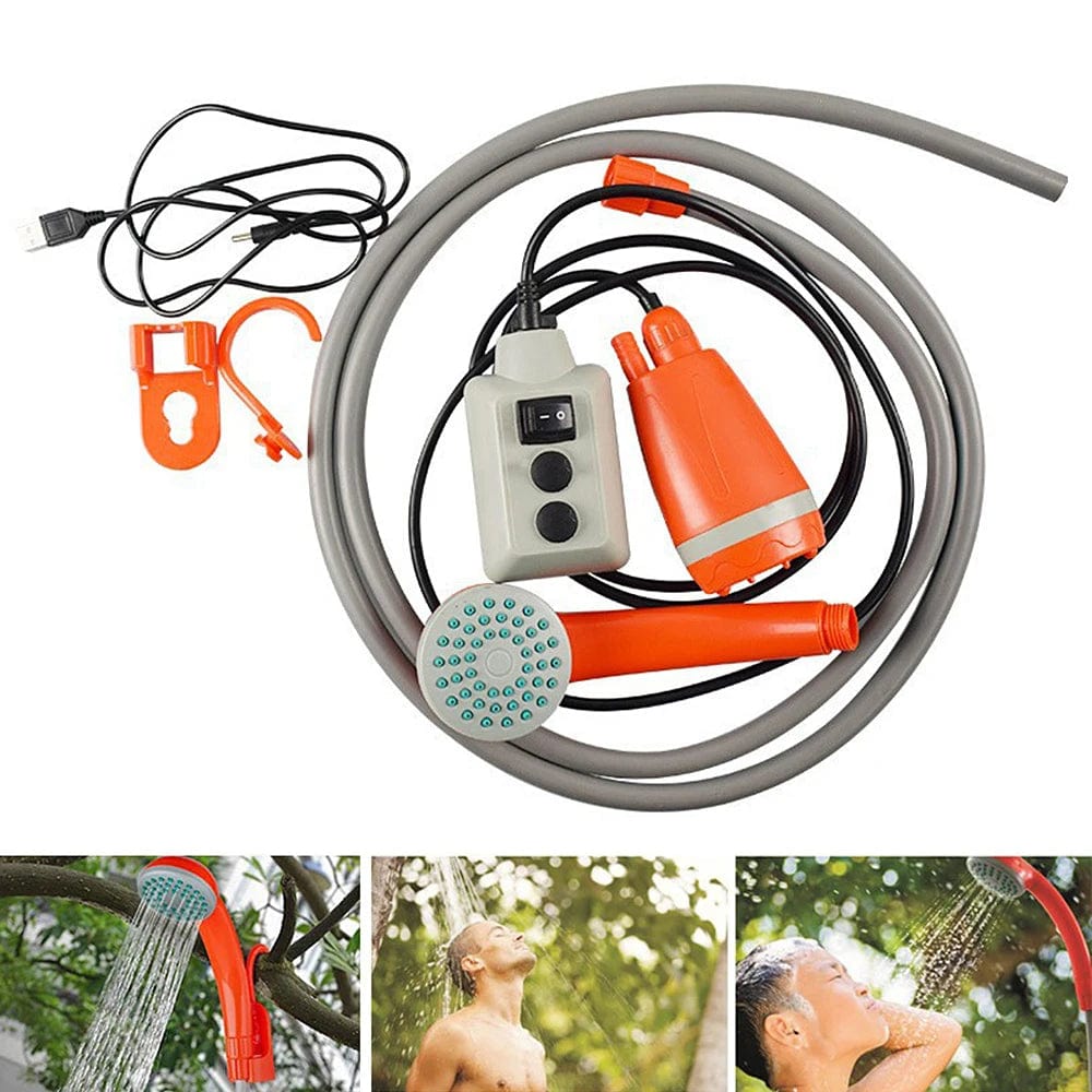 Planet Gates Camping Shower Outdoor Hiking Travel Portable Shower And 20L Bucket Set Car Washer Plant Watering Pet Cleaning Electric Pump