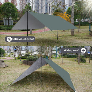Planet Gates Camping Tarp Waterproof Portable Tarp Multifunctional Outdoor Camping Traveling Awning Backpacking Tarp Shelter Rain Tarp