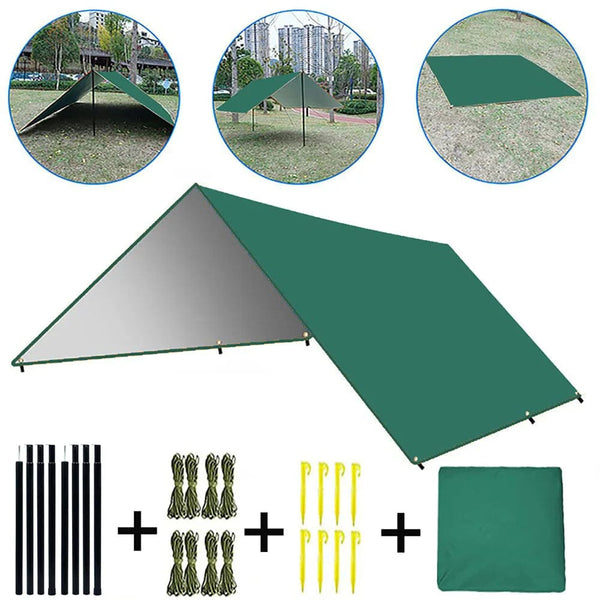 Planet Gates Camping Tarp Waterproof Portable Tarp Multifunctional Outdoor Camping Traveling Awning Backpacking Tarp Shelter Rain Tarp