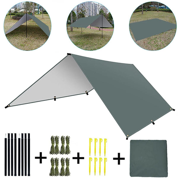 Planet Gates Camping Tarp Waterproof Portable Tarp Multifunctional Outdoor Camping Traveling Awning Backpacking Tarp Shelter Rain Tarp
