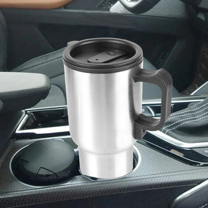 Planet Gates Camping Travel Kettle Water Coffee Milk Thermal Mug Vehicle Heating Cup Electric Heating Car Kettle 12V 450ml Stainless Steel