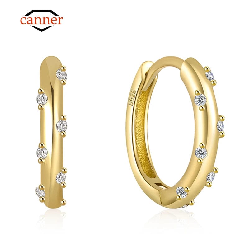 Planet Gates CANNER 925 Sterling Silver Glossy Hoop Earrings Gold Color Tiny Cartilage Piercing Small Huggie Earring Fine Jewelry Accessories
