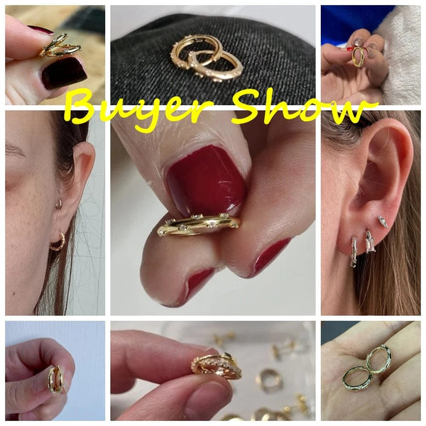 Planet Gates CANNER 925 Sterling Silver Glossy Hoop Earrings Gold Color Tiny Cartilage Piercing Small Huggie Earring Fine Jewelry Accessories