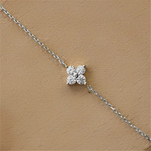 Planet Gates CANNER Real S925 Sterling Silver Mini Zircon Flower Pendant Bracelet Chain for Women's Fine Jewelry Gifts Gold Bracelets Bangles