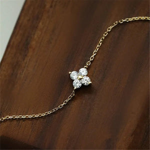 Planet Gates CANNER Real S925 Sterling Silver Mini Zircon Flower Pendant Bracelet Chain for Women's Fine Jewelry Gifts Gold Bracelets Bangles
