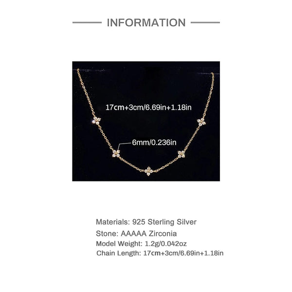 Planet Gates CANNER Real S925 Sterling Silver Mini Zircon Flower Pendant Bracelet Chain for Women's Fine Jewelry Gifts Gold Bracelets Bangles