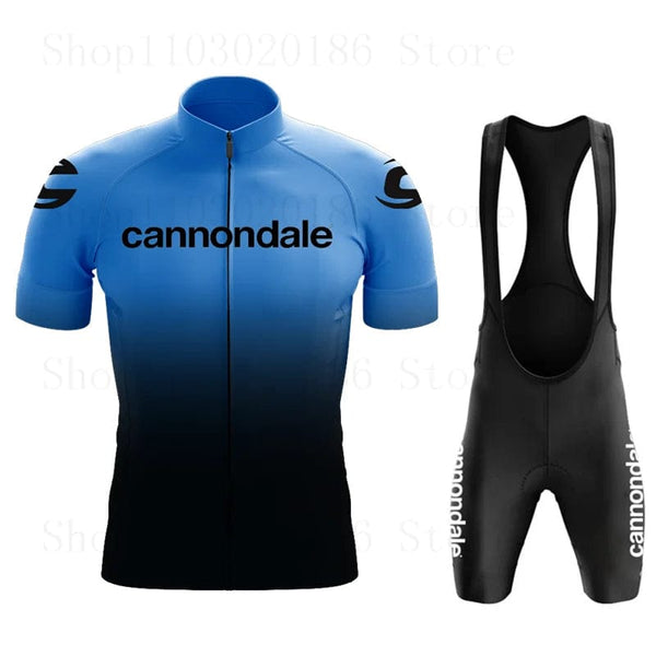 Planet Gates Cannondale Men Short Sleeve Cycling Jersey Set Summer Bicicleta Clothing MTB Maillot Ropa Ciclismo Sportswear Blue Bicycle Suit