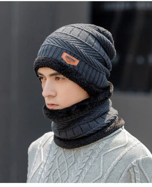 Planet Gates Cap-black / One size Winter Beanie Hat For Men Fleece Scarf Women Knitted Hat Warm Cap Thick Wool Neck Warmer Scarf Balaclava Mask Skullies Beanies