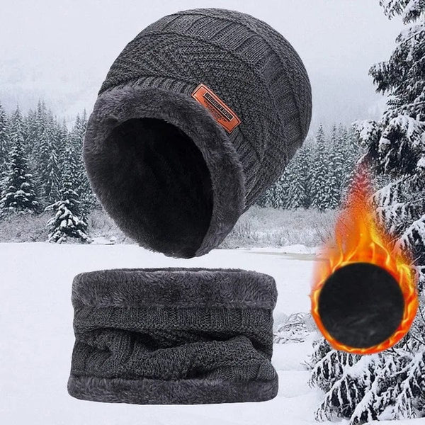 Planet Gates Cap-black / One size Winter Beanie Hat For Men Fleece Scarf Women Knitted Hat Warm Cap Thick Wool Neck Warmer Scarf Balaclava Mask Skullies Beanies