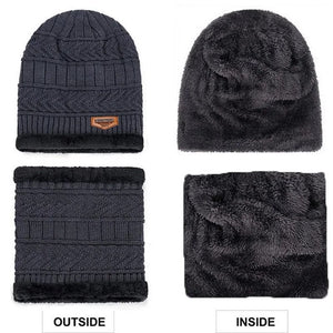 Planet Gates Cap-black / One size Winter Beanie Hat For Men Fleece Scarf Women Knitted Hat Warm Cap Thick Wool Neck Warmer Scarf Balaclava Mask Skullies Beanies