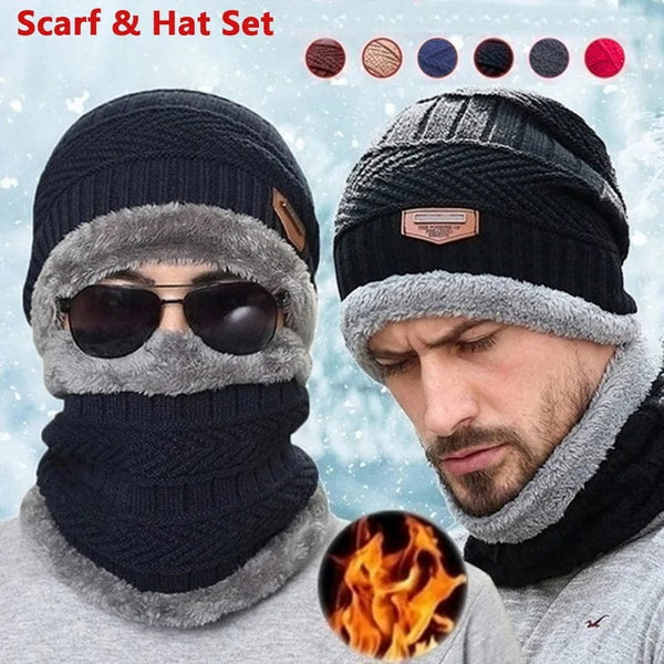 Planet Gates Cap-black / One size Winter Beanie Hat For Men Fleece Scarf Women Knitted Hat Warm Cap Thick Wool Neck Warmer Scarf Balaclava Mask Skullies Beanies