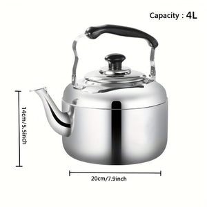Planet Gates Capacity：4.0L 1pc, Stovetop Tea Kettles, 4L Stainless Steel Kettle, Electromagnetic Stove Gas Stove Universal Kettle, Household Tea Pot Commercial Large-capacity Water Kettle, Summer Winter Drinkware, Home Kitchen Items Back To School