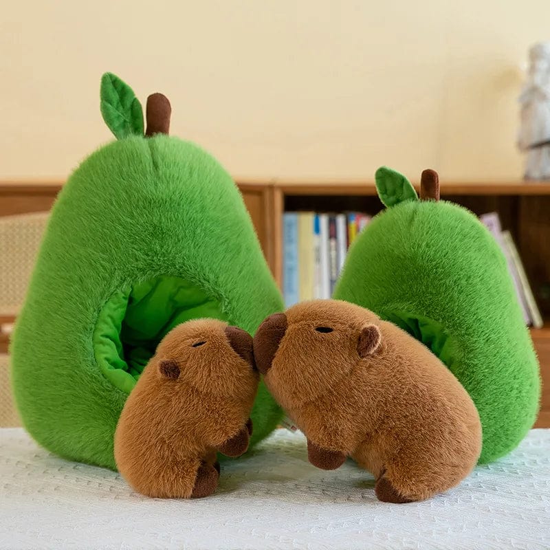 Planet Gates Capibala avocado / 35cm 35cm Hut Plush Capibala Doll Soft Animal Water Porpoise Mouse Plush Toys Avocado Doll Children's and Girls' Gift Capybara Pillow