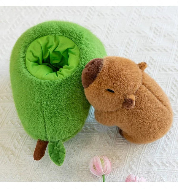 Planet Gates Capibala avocado / 35cm 35cm Hut Plush Capibala Doll Soft Animal Water Porpoise Mouse Plush Toys Avocado Doll Children's and Girls' Gift Capybara Pillow