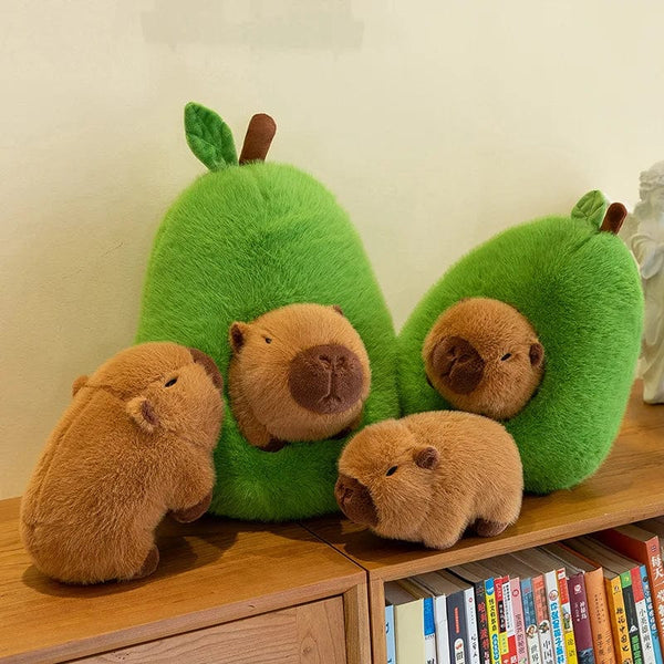 Planet Gates Capibala avocado / 35cm 35cm Hut Plush Capibala Doll Soft Animal Water Porpoise Mouse Plush Toys Avocado Doll Children's and Girls' Gift Capybara Pillow