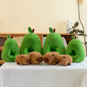 Planet Gates Capibala avocado / 35cm 35cm Hut Plush Capibala Doll Soft Animal Water Porpoise Mouse Plush Toys Avocado Doll Children's and Girls' Gift Capybara Pillow