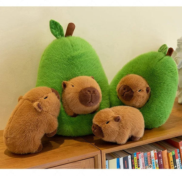 Planet Gates Capibala avocado / 35cm 35cm Hut Plush Capibala Doll Soft Animal Water Porpoise Mouse Plush Toys Avocado Doll Children's and Girls' Gift Capybara Pillow