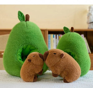 Planet Gates Capibala avocado / 35cm 35cm Hut Plush Capibala Doll Soft Animal Water Porpoise Mouse Plush Toys Avocado Doll Children's and Girls' Gift Capybara Pillow