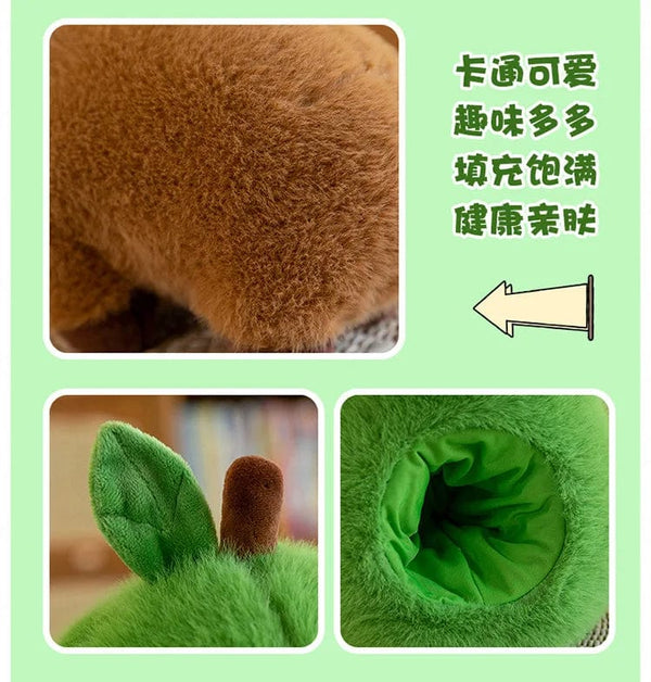 Planet Gates Capibala avocado / 35cm 35cm Hut Plush Capibala Doll Soft Animal Water Porpoise Mouse Plush Toys Avocado Doll Children's and Girls' Gift Capybara Pillow