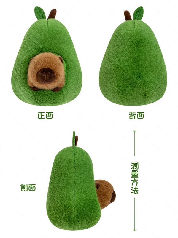 Planet Gates Capibala avocado / 35cm 35cm Hut Plush Capibala Doll Soft Animal Water Porpoise Mouse Plush Toys Avocado Doll Children's and Girls' Gift Capybara Pillow