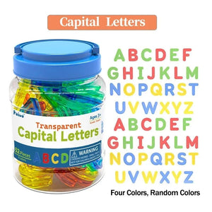 Planet Gates Capital Letters Kids Colorful Transparent Letters Numbers Set Sensory Light Table Toy Counting Spelling Montessori Educational Mathematical Toy
