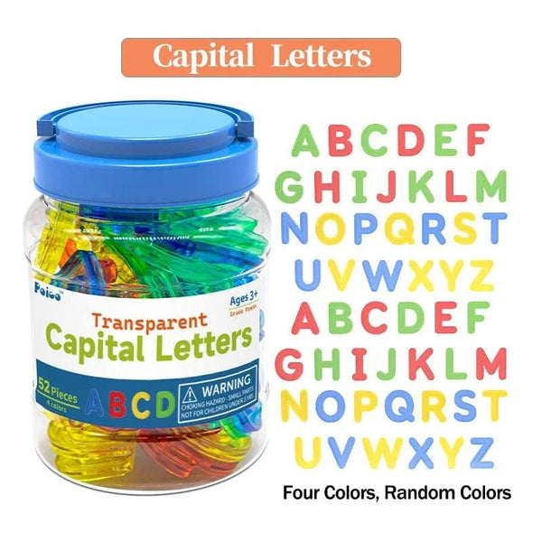 Planet Gates Capital Letters Kids Colorful Transparent Letters Numbers Set Sensory Light Table Toy Counting Spelling Montessori Educational Mathematical Toy