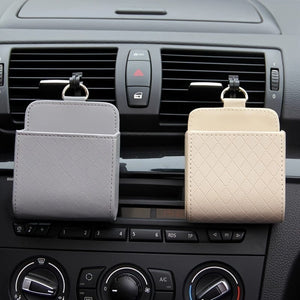 Planet Gates Car Air Vent Hanging Storage Box Mobile Phone Bag PU Leather Car Mobile Phone Holder Car Interior Accessories