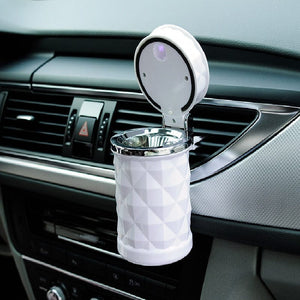 Planet Gates Car Ashtray With LED Light Rhinestone Ashtray Car Smokeless Smoke Cup Holder Storage Auto Accessories