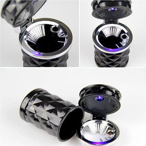 Planet Gates Car Ashtray With LED Light Rhinestone Ashtray Car Smokeless Smoke Cup Holder Storage Auto Accessories