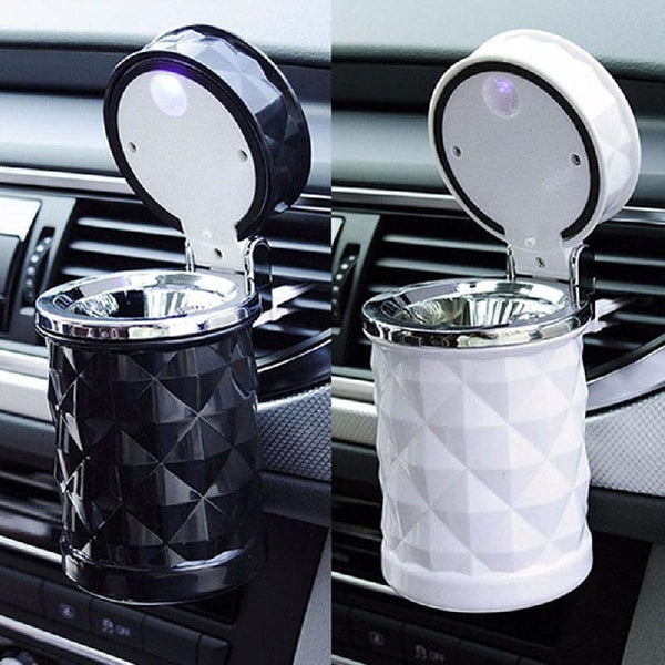 Planet Gates Car Ashtray With LED Light Rhinestone Ashtray Car Smokeless Smoke Cup Holder Storage Auto Accessories