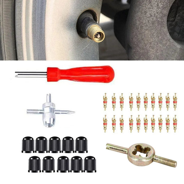 Planet Gates Car Bicycle Slotted Handle Tire Valve Stem Core Remover Screwdriver Tire Repair Install Tool Kit Auto Motorcycle Accessories
