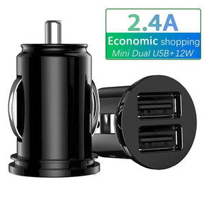 Planet Gates Car Charger Phone Charger Compact Cigarette Lighter USB Charger Adapter 12-24V 2-Hole USB Interface for iPhone