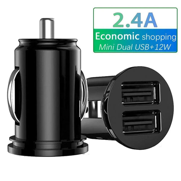 Planet Gates Car Charger Phone Charger Compact Cigarette Lighter USB Charger Adapter 12-24V 2-Hole USB Interface for iPhone