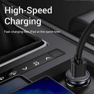 Planet Gates Car Charger Phone Charger Compact Cigarette Lighter USB Charger Adapter 12-24V 2-Hole USB Interface for iPhone