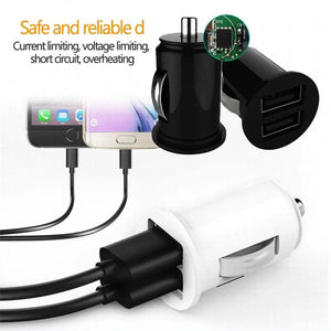 Planet Gates Car Charger Phone Charger Compact Cigarette Lighter USB Charger Adapter 12-24V 2-Hole USB Interface for iPhone