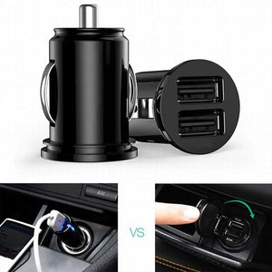 Planet Gates Car Charger Phone Charger Compact Cigarette Lighter USB Charger Adapter 12-24V 2-Hole USB Interface for iPhone