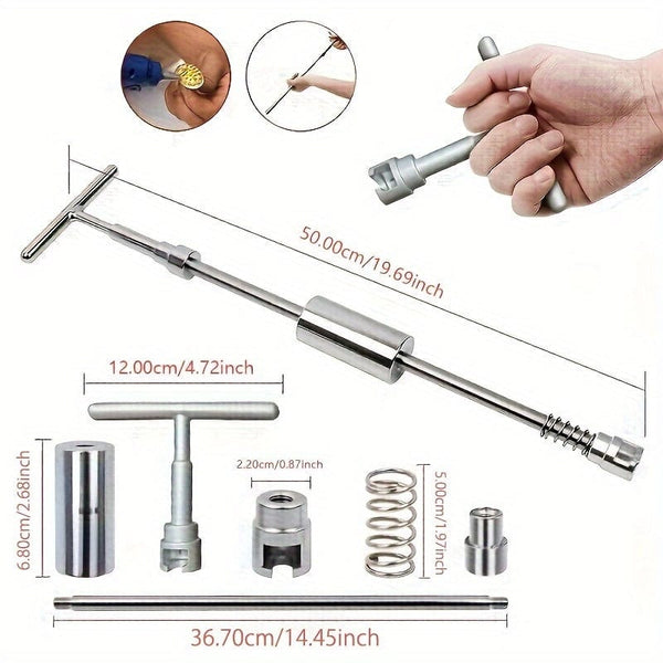 Planet Gates Car Dent Remover Tool, Paintless Dent Repair Dent Puller Kit Slide Hammer Tools With 18pcs Thickened Blue Tabs For DIY Automobile Body Dent Removal