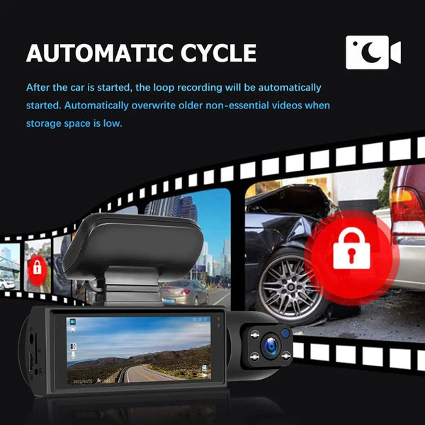 Planet Gates Car DVR Wide-angle 2-record High-definition Night Vision 1080P Driving Recorder Suction Cup 2-lens Car Front and inside Video