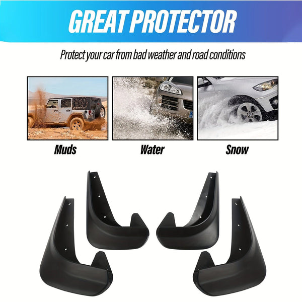 Planet Gates car fender 4pcs Mud Flaps, No Drilling Mudguards Mud Flaps With Hardware Kits, Front And Rear Side Splash Guards Winter Vehicle Sediment Protection