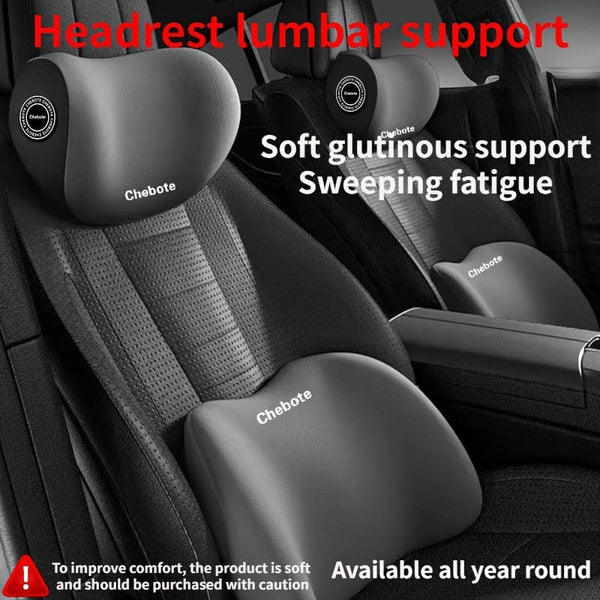 Planet Gates Car Headrest Cervical Spine Neck Support Pillow, Waist Support Pillow Set, Car Memory Cotton Waist Support Pillow, Neck Support Pillow