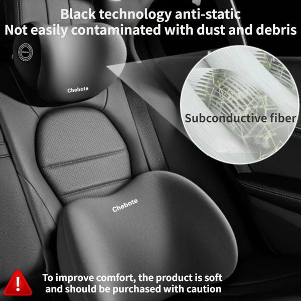 Planet Gates Car Headrest Cervical Spine Neck Support Pillow, Waist Support Pillow Set, Car Memory Cotton Waist Support Pillow, Neck Support Pillow